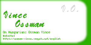 vince ossman business card